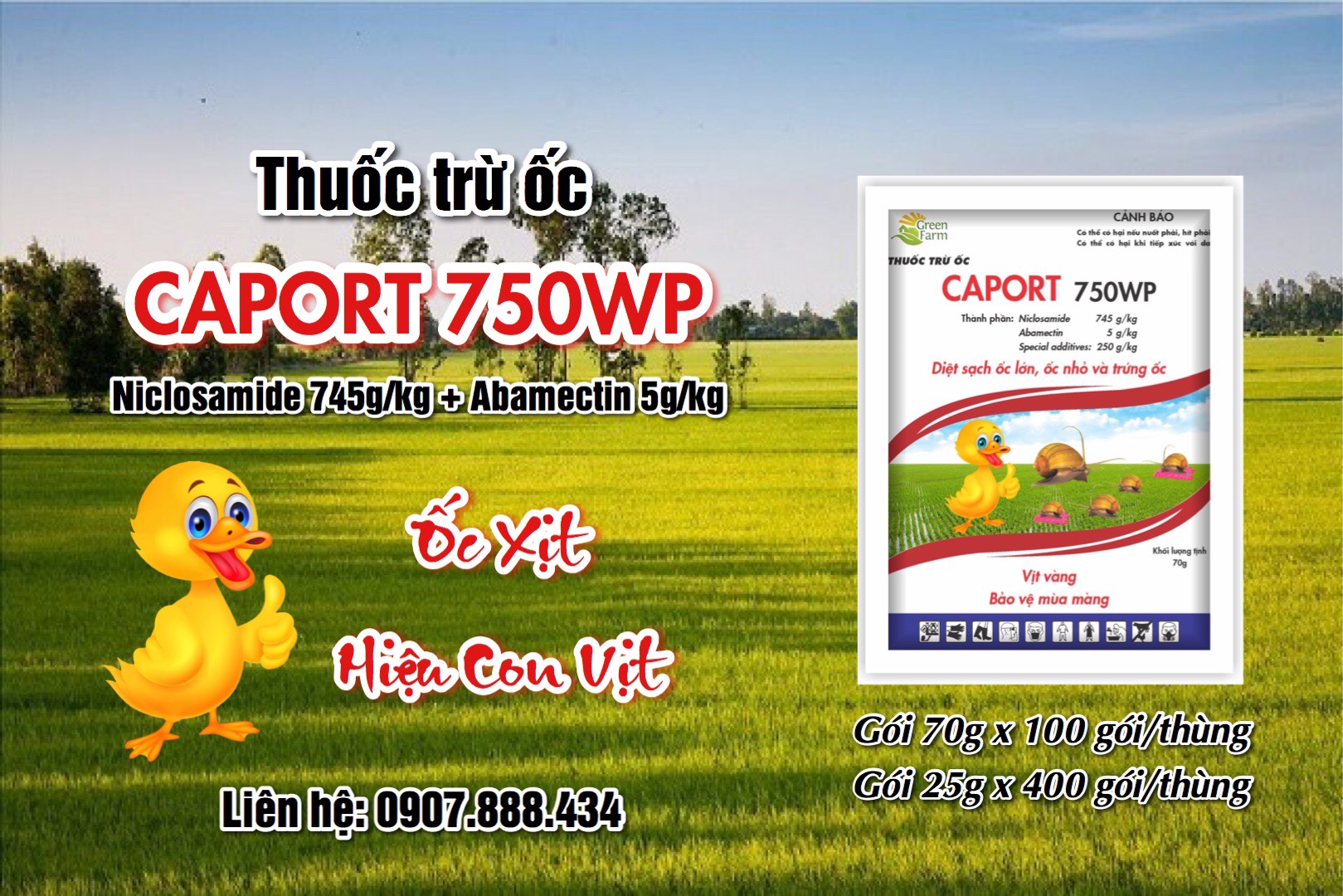 Thuốc trừ ốc Caport 750WP - Gói 70g